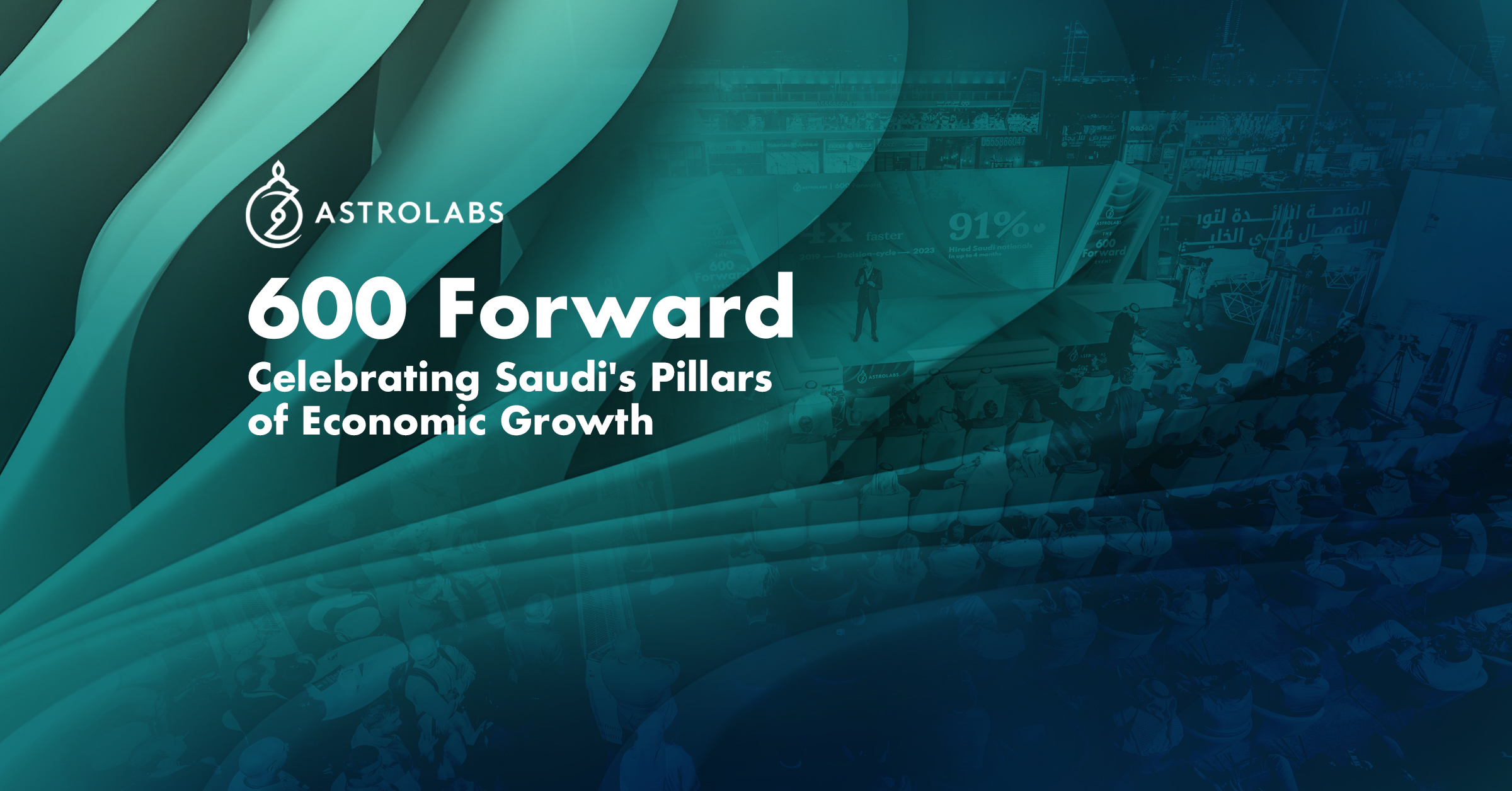 AstroLabs 600 Forward event banner which celebrated the Saudi Market entry of 600 companies in 5 years